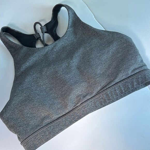 Lululemon Tied To It Sports Bra in Heathered Black Size 4 - Picture 6 of 7
